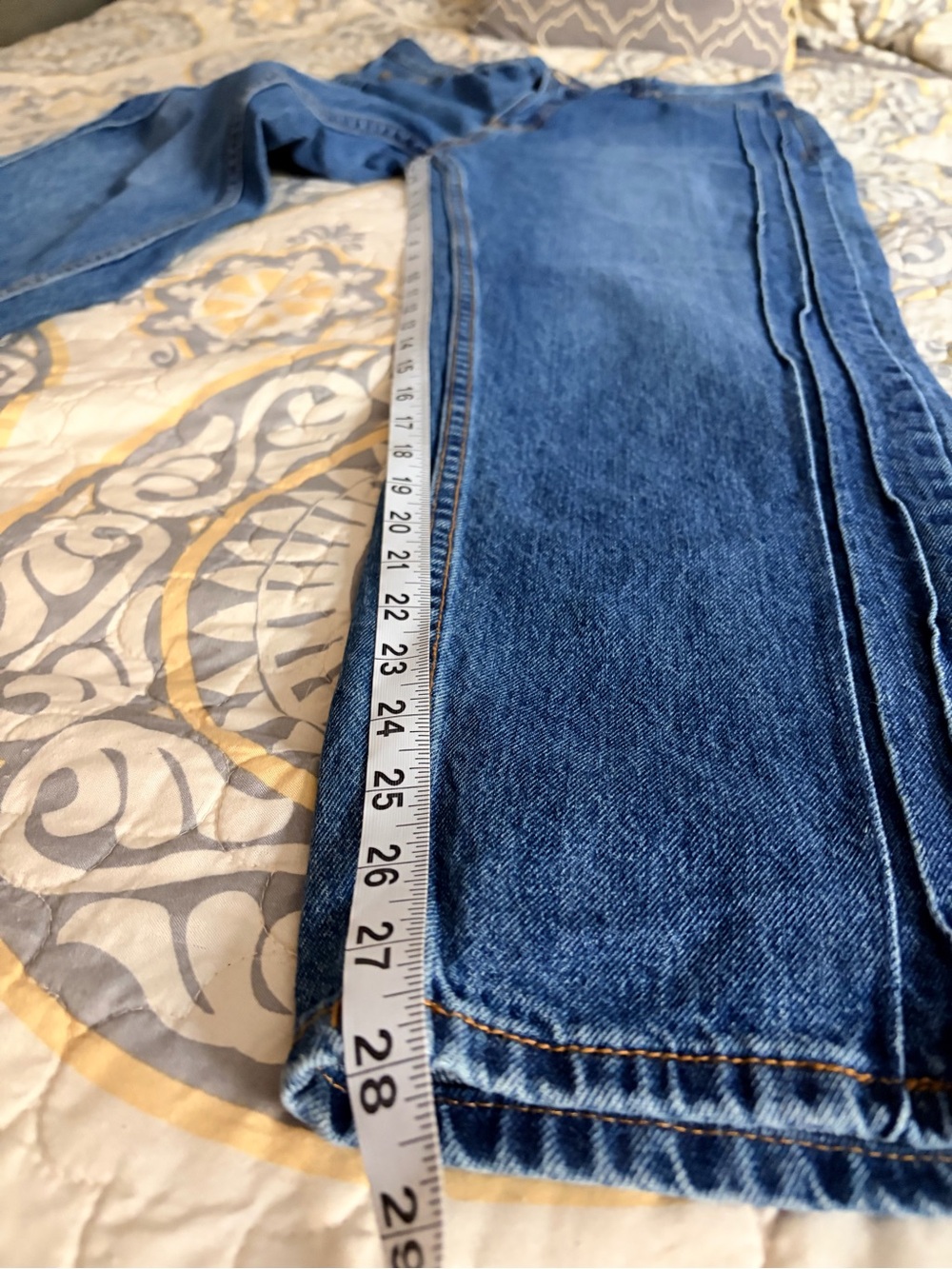 UMGEE High Waisted 5 Pocket Mom Fit Baggy Denim Jeans, Pintuck Leg, Size 32 - Picture 12 of 13